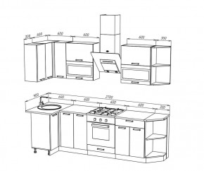 ТЕХНО Кухонный гарнитур угловой 2,7х0,9 м Компоновка №2 в Когалыме - kogalym.mebel24.online | фото 6