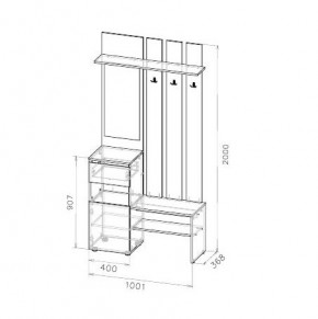 Токио Вешалка с зеркалом в Когалыме - kogalym.mebel24.online | фото 3