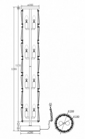 Торшер Maytoni Puntes MOD043FL-08G в Когалыме - kogalym.mebel24.online | фото 3