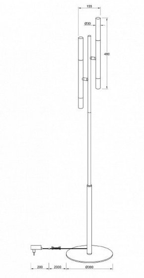 Торшер Maytoni Vigo MOD070FL-02B в Когалыме - kogalym.mebel24.online | фото 3