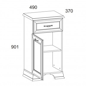 Тумба 1D1S, TIFFANY, цвет вудлайн кремовый в Когалыме - kogalym.mebel24.online | фото 3