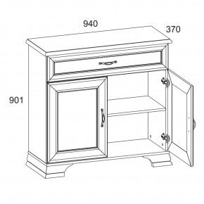 Тумба 2D1S, TIFFANY, цвет вудлайн кремовый в Когалыме - kogalym.mebel24.online | фото 3