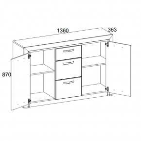 Тумба 2D3S, OLIVIA, цвет вудлайн крем/дуб анкона в Когалыме - kogalym.mebel24.online | фото 2