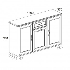 Тумба 3D1S, TIFFANY, цвет вудлайн кремовый в Когалыме - kogalym.mebel24.online | фото 2