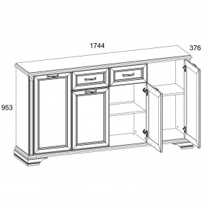 Тумба 4D1S, MONAKO, цвет Сосна винтаж/дуб анкона в Когалыме - kogalym.mebel24.online | фото 2