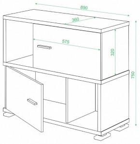 Тумба комбинированная Домино СБ-30/2 в Когалыме - kogalym.mebel24.online | фото 2