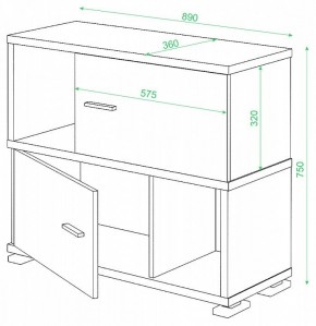Тумба комбинированная СБ-30/2 в Когалыме - kogalym.mebel24.online | фото 2
