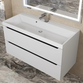 Тумба под раковину Uperwood Tanos 100 см, подвесная, белая/графит в Когалыме - kogalym.mebel24.online | фото 10