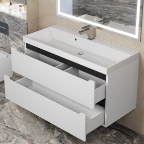 Тумба под раковину Uperwood Tanos 100 см, подвесная, белая/графит в Когалыме - kogalym.mebel24.online | фото 9