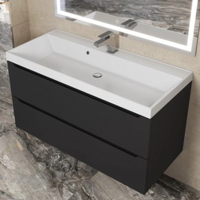 Тумба под раковину Uperwood Tanos 100 см, подвесная, черная матовая в Когалыме - kogalym.mebel24.online | фото