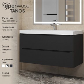 Тумба под раковину Uperwood Tanos 100 см, подвесная, черная матовая в Когалыме - kogalym.mebel24.online | фото 3