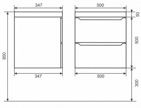 Тумба под раковину Uperwood Tanos 50 см, подвесная, черная матовая в Когалыме - kogalym.mebel24.online | фото 3