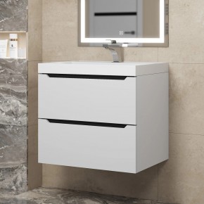 Тумба под раковину Uperwood Tanos 60 см, подвесная, белая/графит в Когалыме - kogalym.mebel24.online | фото