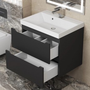 Тумба под раковину Uperwood Tanos 60 см, подвесная, черная матовая в Когалыме - kogalym.mebel24.online | фото 2