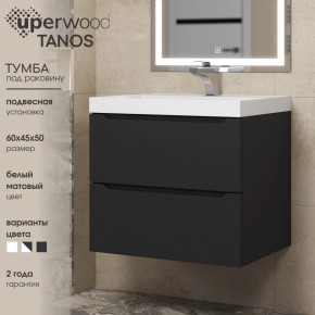 Тумба под раковину Uperwood Tanos 60 см, подвесная, черная матовая в Когалыме - kogalym.mebel24.online | фото 3