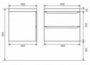 Тумба под раковину Uperwood Tanos 60 см, подвесная, черная матовая в Когалыме - kogalym.mebel24.online | фото 6
