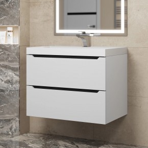 Тумба под раковину Uperwood Tanos 70 см, подвесная, белая/графит в Когалыме - kogalym.mebel24.online | фото
