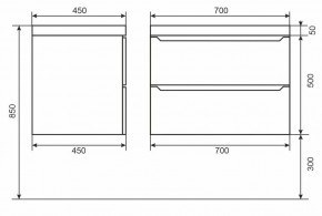 Тумба под раковину Uperwood Tanos 70 см, подвесная, белая/графит в Когалыме - kogalym.mebel24.online | фото 6