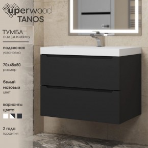 Тумба под раковину Uperwood Tanos 70 см, подвесная, черная матовая в Когалыме - kogalym.mebel24.online | фото 3