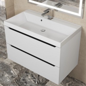Тумба под раковину Uperwood Tanos 80 см, подвесная, белая/графит в Когалыме - kogalym.mebel24.online | фото 8