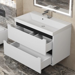 Тумба под раковину Uperwood Tanos 80 см, подвесная, белая/графит в Когалыме - kogalym.mebel24.online | фото 9