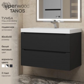 Тумба под раковину Uperwood Tanos 80 см, подвесная, черная матовая в Когалыме - kogalym.mebel24.online | фото 3