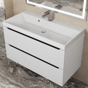 Тумба под раковину Uperwood Tanos 90 см, подвесная, белая/графит в Когалыме - kogalym.mebel24.online | фото 9