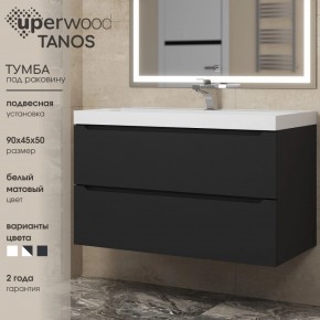 Тумба под раковину Uperwood Tanos 90 см, подвесная, черная матовая в Когалыме - kogalym.mebel24.online | фото 3