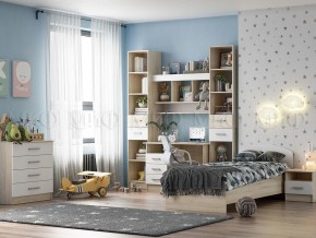 МАРТИНА Тумба прикроватная (Белый глянец/дуб сонома) в Когалыме - kogalym.mebel24.online | фото 3