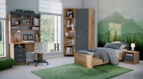 МАРТИНА Тумба прикроватная (Графит/Дуб крафт) в Когалыме - kogalym.mebel24.online | фото 2