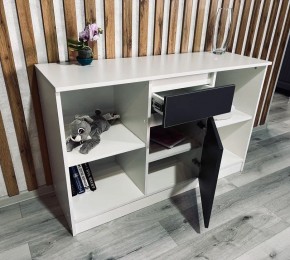 Тумба ТВ малая Парус (Белый/Графит) в Когалыме - kogalym.mebel24.online | фото 2