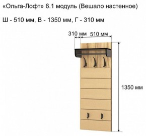 Вешалка-полка Ольга-лофт 6.1 в Когалыме - kogalym.mebel24.online | фото 3