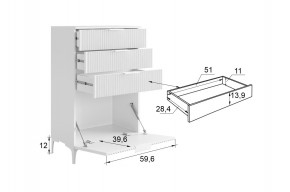 ЗЕФИР Гостиная К1 (белое дерево/белый муар) в Когалыме - kogalym.mebel24.online | фото 3