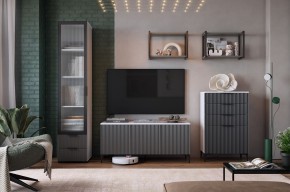 ЗЕФИР Гостиная К2 (белое дерево/черный муар) в Когалыме - kogalym.mebel24.online | фото